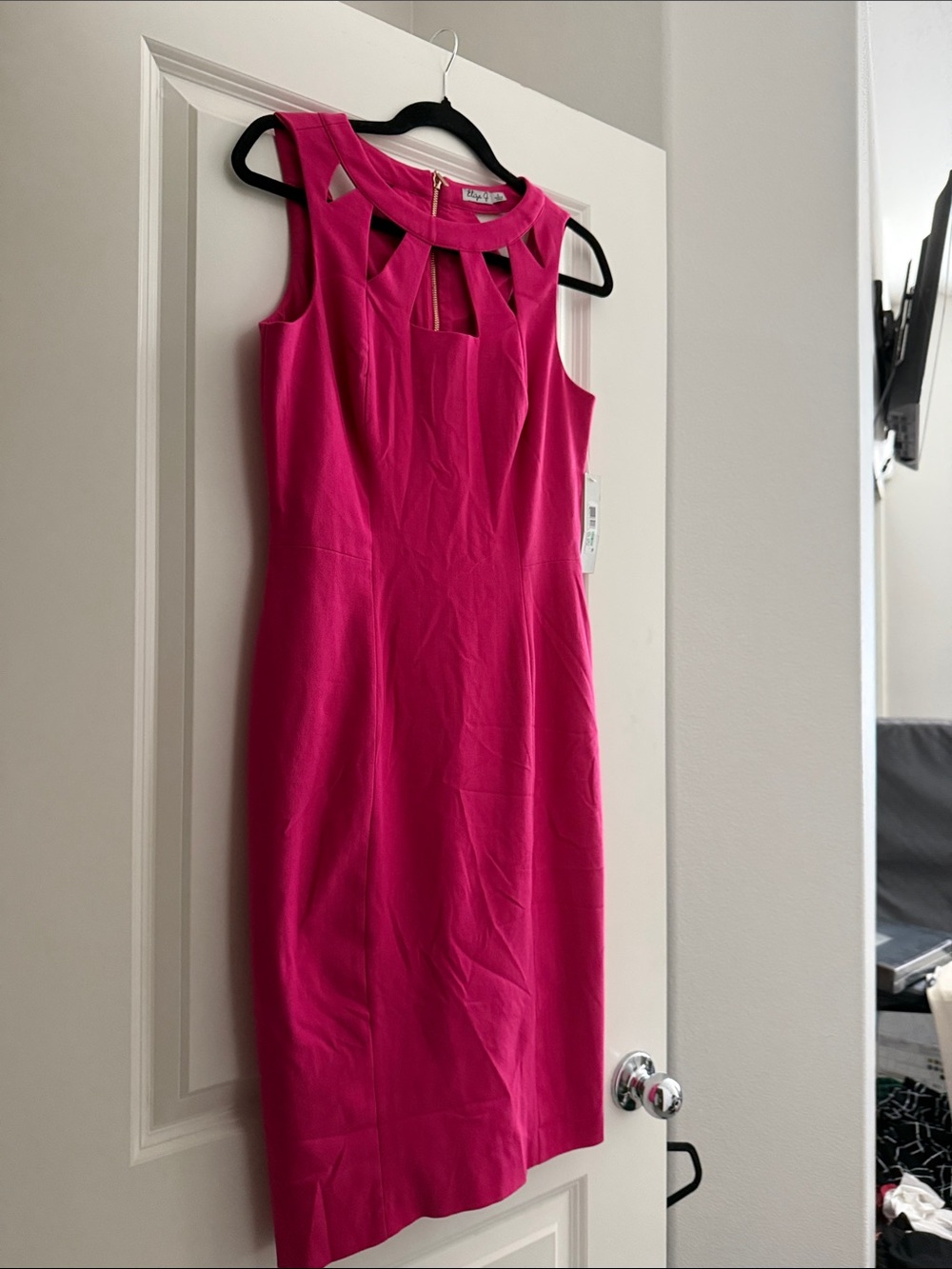 Eliza J Hot Pink Cutout Sheath Dress